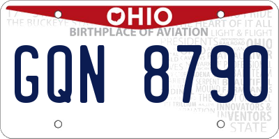 OH license plate GQN8790
