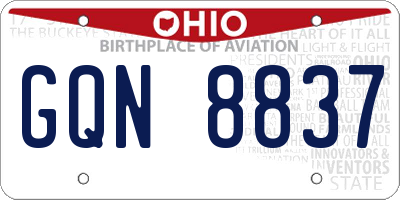 OH license plate GQN8837