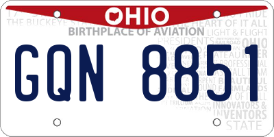 OH license plate GQN8851