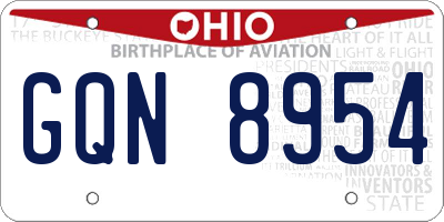 OH license plate GQN8954