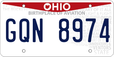OH license plate GQN8974