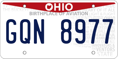 OH license plate GQN8977