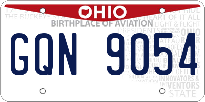 OH license plate GQN9054