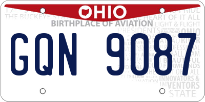 OH license plate GQN9087