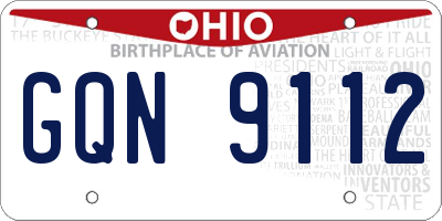 OH license plate GQN9112