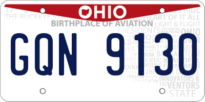 OH license plate GQN9130