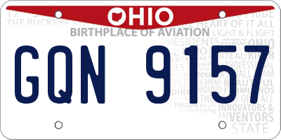 OH license plate GQN9157