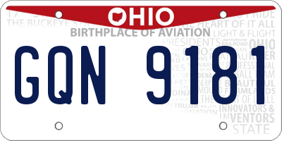 OH license plate GQN9181