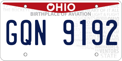 OH license plate GQN9192