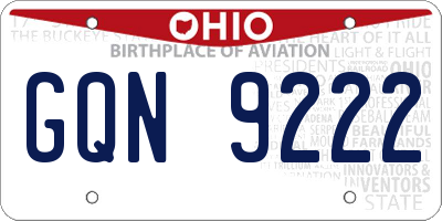 OH license plate GQN9222