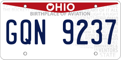 OH license plate GQN9237