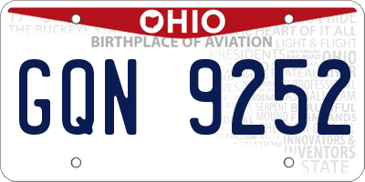OH license plate GQN9252