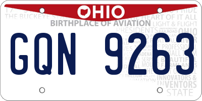 OH license plate GQN9263