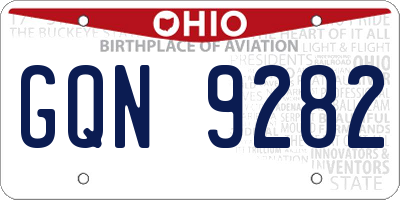 OH license plate GQN9282