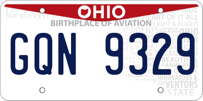 OH license plate GQN9329