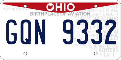 OH license plate GQN9332