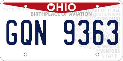 OH license plate GQN9363