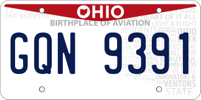 OH license plate GQN9391