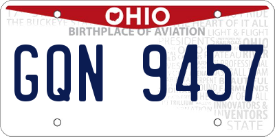OH license plate GQN9457