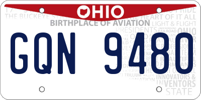 OH license plate GQN9480