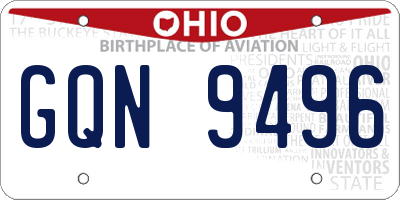 OH license plate GQN9496