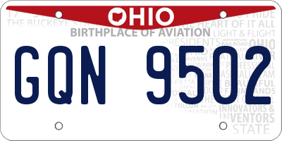 OH license plate GQN9502