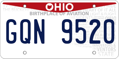OH license plate GQN9520