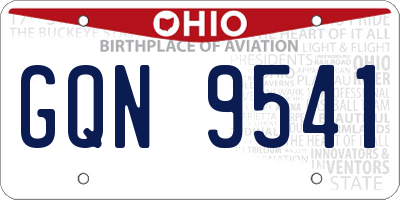 OH license plate GQN9541