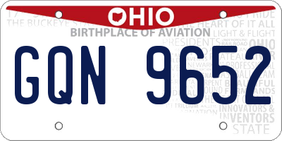 OH license plate GQN9652