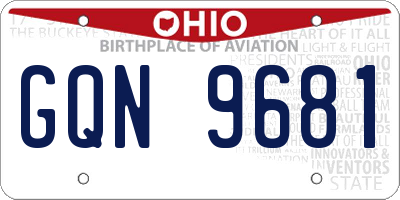 OH license plate GQN9681