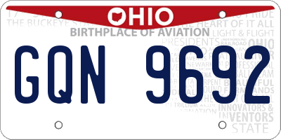 OH license plate GQN9692