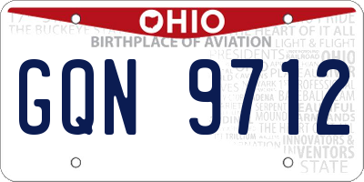 OH license plate GQN9712