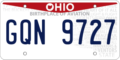 OH license plate GQN9727