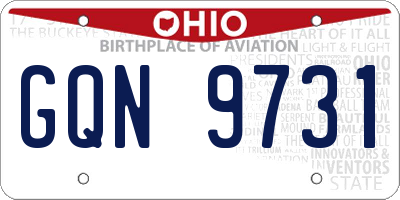 OH license plate GQN9731