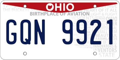 OH license plate GQN9921