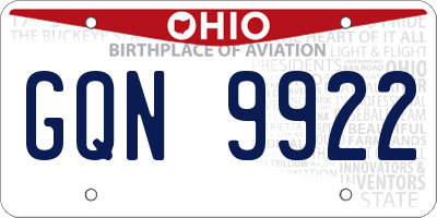 OH license plate GQN9922