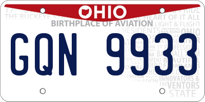 OH license plate GQN9933