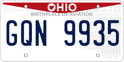 OH license plate GQN9935