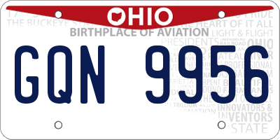 OH license plate GQN9956