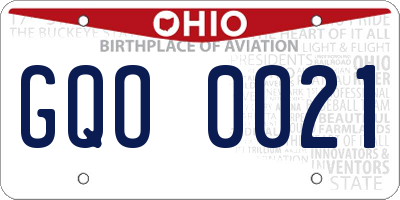 OH license plate GQO0021