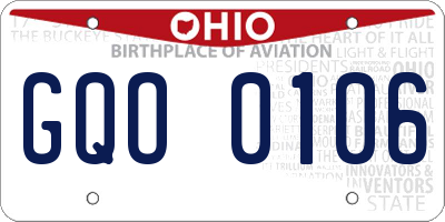 OH license plate GQO0106