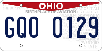 OH license plate GQO0129