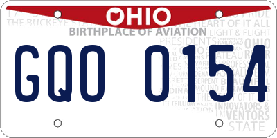OH license plate GQO0154