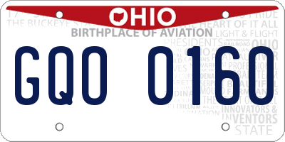 OH license plate GQO0160