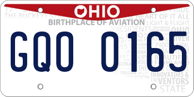 OH license plate GQO0165