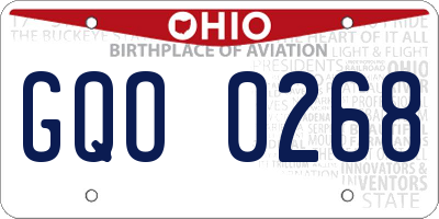 OH license plate GQO0268