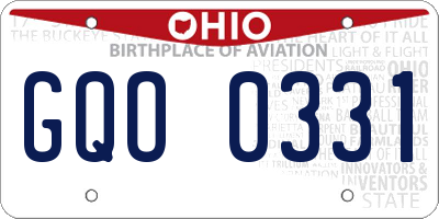 OH license plate GQO0331