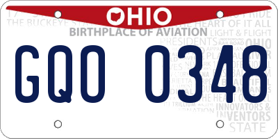OH license plate GQO0348