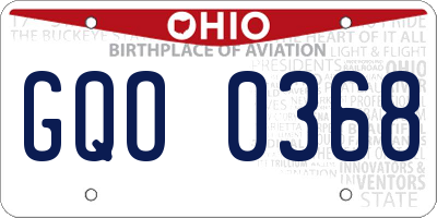 OH license plate GQO0368