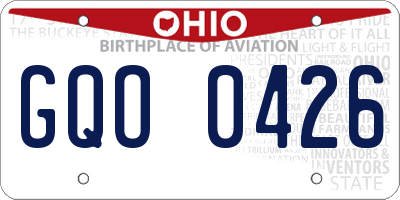 OH license plate GQO0426